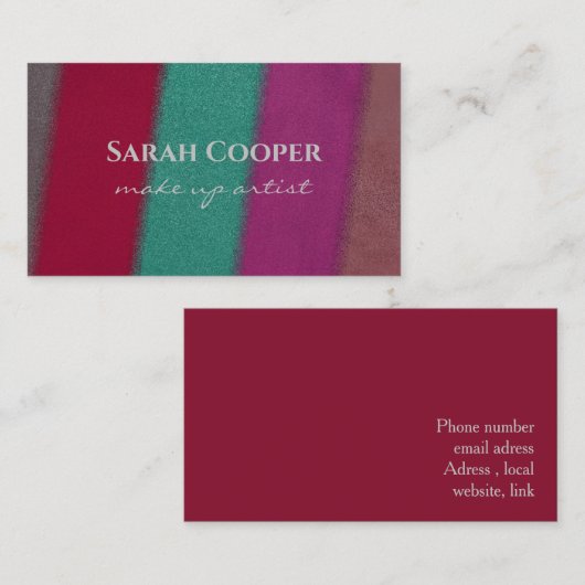 Elegante make-up artiest visitekaartje (Voorkant / Achterkant)