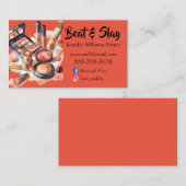 Elegante make-up artiest visitekaartje (Voorkant / Achterkant)