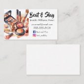 Elegante make-up artiest visitekaartje (Voorkant / Achterkant)