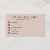 Elegante make-up artist blush roze script visitekaartje (Achterkant)
