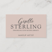 Elegante make-up artist blush roze script visitekaartje (Voorkant)