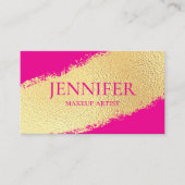 Elegante make-up artist goud roze luxe trendy visitekaartje (Voorkant)