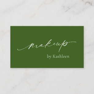Elegante make-up artist Olive Green Modern Visitekaartje