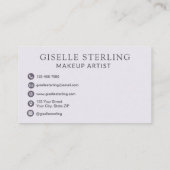 Elegante make-up artist Paarse Lila script Visitekaartje (Achterkant)