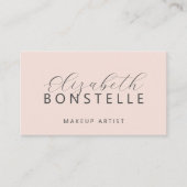 Elegante make-up artist QR Code Blush Pink Visitekaartje (Voorkant)