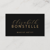 Elegante make-up artist QR code zwart goud Visitekaartje (Voorkant)