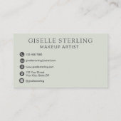 Elegante make-up artist Sage Green Modern Script Visitekaartje (Achterkant)