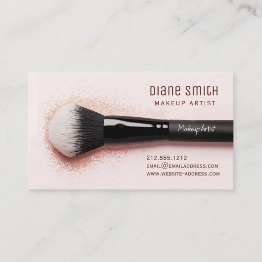 Elegante make-up artist Visitekaartje met borstel (Achterkant)