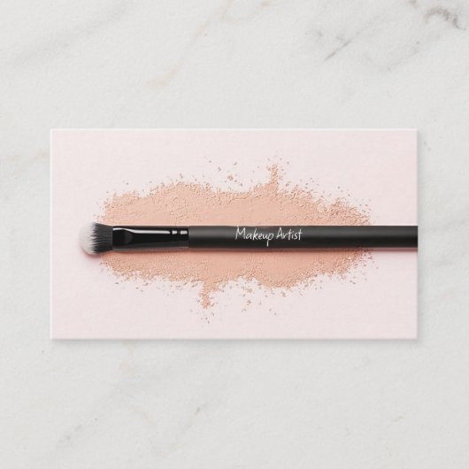 Elegante make-up artist Visitekaartje met borstel (Voorkant)