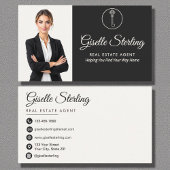 Elegante makelaar foto neutraal visitekaartje