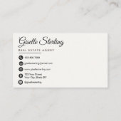 Elegante makelaar foto neutraal visitekaartje (Achterkant)