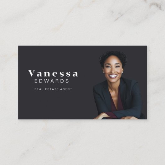 Elegante makelaar Foto Visitekaartje (Voorkant)