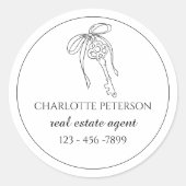 elegante makelaar in onroerend goed ronde sticker (Voorkant)