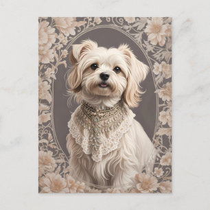 Elegante Maltese hond William Morris geïnspireerd Briefkaart