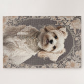 Elegante Maltese hond William Morris geïnspireerd Legpuzzel (Horizontaal)