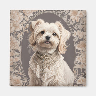 Elegante Maltese hond William Morris geïnspireerd Magneet