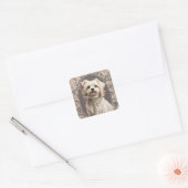 Elegante Maltese hond William Morris geïnspireerd Vierkante Sticker (Envelop)