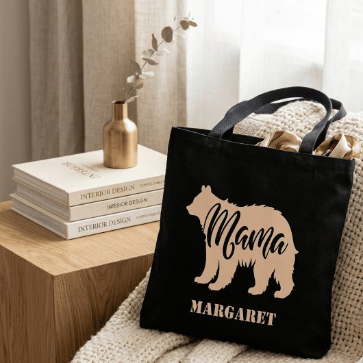 elegante mama beer gepersonaliseerd tote bag