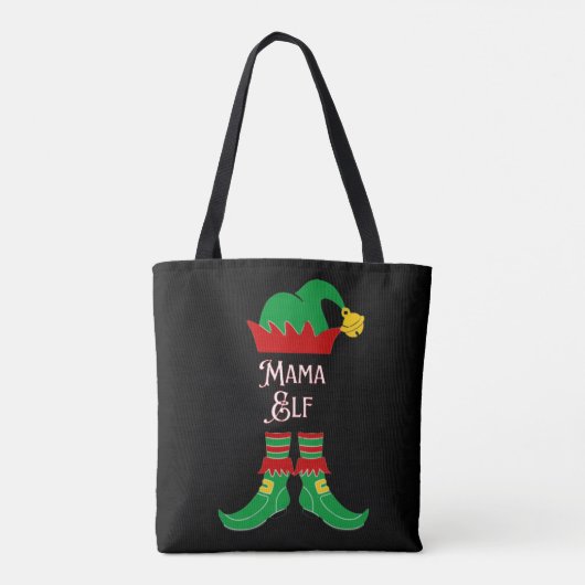 Elegante Mama Elf Kerst Tote Bag (Achterkant)