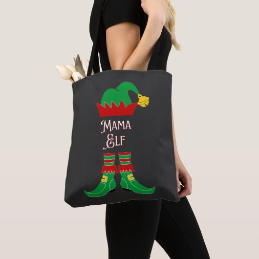 Elegante Mama Elf Kerst Tote Bag (Dichtbij)