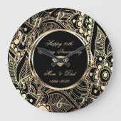 Elegante Mandala 25e trouwdag Grote Klok (Voorkant)