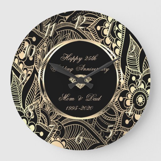 Elegante Mandala 25ste huwelijksjubileum Grote Klok (Voorkant)