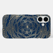 Elegante Mandala Art Boho Gold en Navy Blue Luxe Case-Mate iPhone Case (Achterkant (horizontaal))