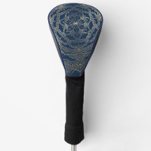Elegante Mandala Art Boho Gold en Navy Blue Luxe