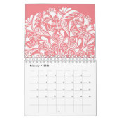 Elegante Mandala Art Kleurrijk Blauw Wit Maandelij Kalender (Feb 2026)