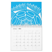 Elegante Mandala Art Kleurrijk Blauw Wit Maandelij Kalender (Jan 2026)