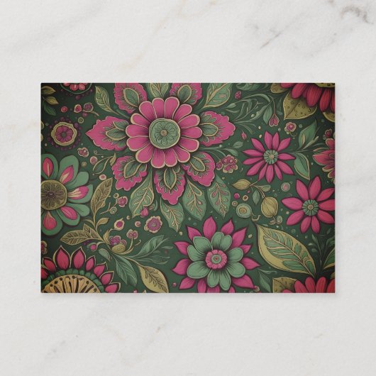 Elegante  Mandala bloesems Visitekaartje (Achterkant)