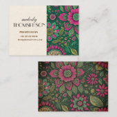 Elegante  Mandala bloesems Visitekaartje (Voorkant / Achterkant)