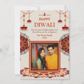 Elegante mandala Diwali Festival of Lights Feestdagenkaart (Voorkant)