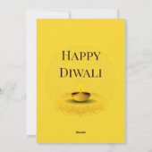 Elegante Mandala Diya Foto Bruin Goud Diwali Feestdagenkaart (Achterkant)