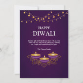 Elegante Mandala diyas custom Paarse Diwali Feestdagenkaart (Voorkant)