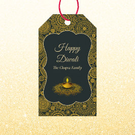 Elegante mandala diyas hindoe aangepaste gouden di cadeaulabel