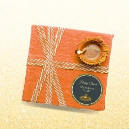 Elegante mandala diyas hindoe aangepaste gouden di ronde sticker