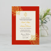 Elegante Mandala en Ganesh Indiase bruiloft Folie Uitnodiging (Staand Voorkant)