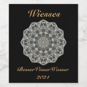 Elegante Mandala Fleslabel Sjabloon Wijn Etiket (Enkel label)