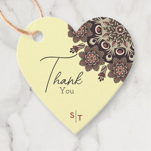Elegante Mandala-geïnspireerde bruiloft Bedankjes Labels (Voorkant)