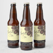 Elegante Mandala-geïnspireerde bruiloft Bier Etiket (Flessen)