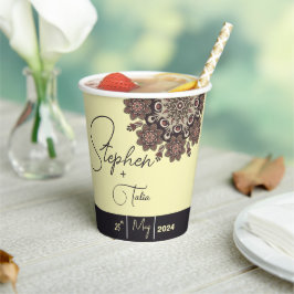 Elegante Mandala-geïnspireerde bruiloft Papieren Bekers