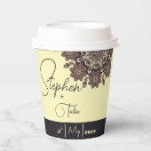 Elegante Mandala-geïnspireerde bruiloft Papieren Bekers (Voorkant)