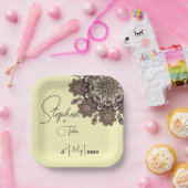 Elegante Mandala-geïnspireerde bruiloft Papieren Bordje (Feest)