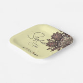 Elegante Mandala-geïnspireerde bruiloft Papieren Bordje (Gebogen)