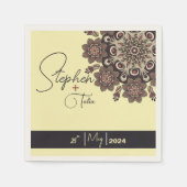 Elegante Mandala-geïnspireerde bruiloft Servet (Voorkant)