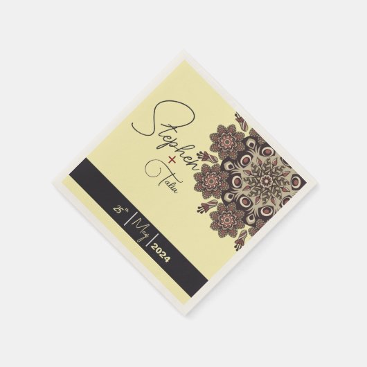 Elegante Mandala-geïnspireerde bruiloft Servet (Hoek)