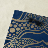 Elegante Mandala Kunst Boho Goud en Marineblauw Lu Strandlaken (In situ)