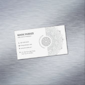 Elegante Mandala Kunststudio Witte Creatieve Magnetisch Visitekaartje (Voorbeeld)