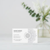 Elegante Mandala Kunststudio Witte Creatieve Visitekaartje (Staand voorkant)